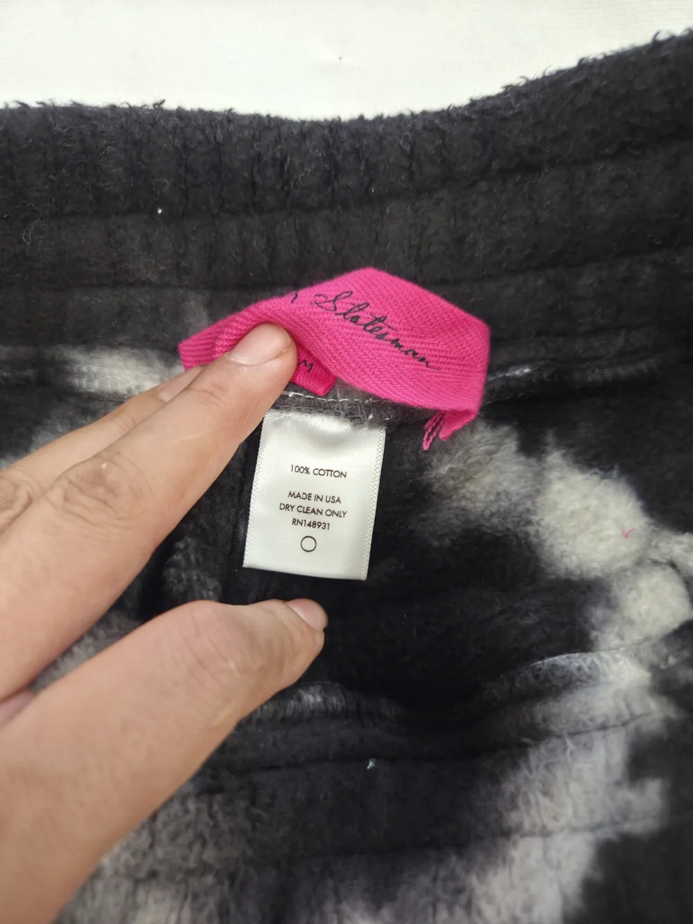 The Elder Statesman Black & White Tie-Dye Sweatpants